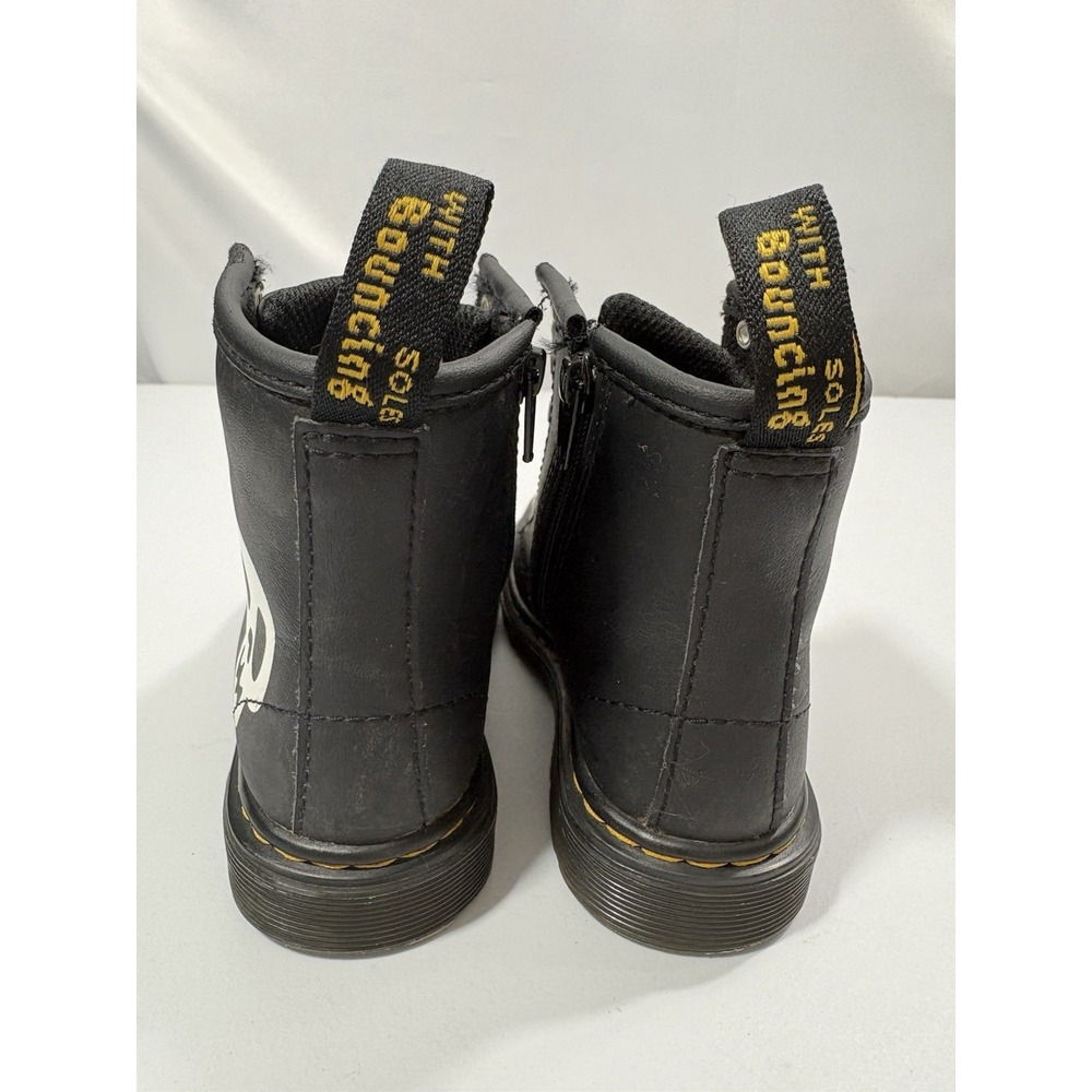 Dr. Martens 1460 T Skull & Bones Black Leather Toddler Boots US 9 NO LACES - Picture 5 of 8